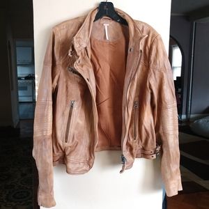 Free people leather Moto jacket EUC
